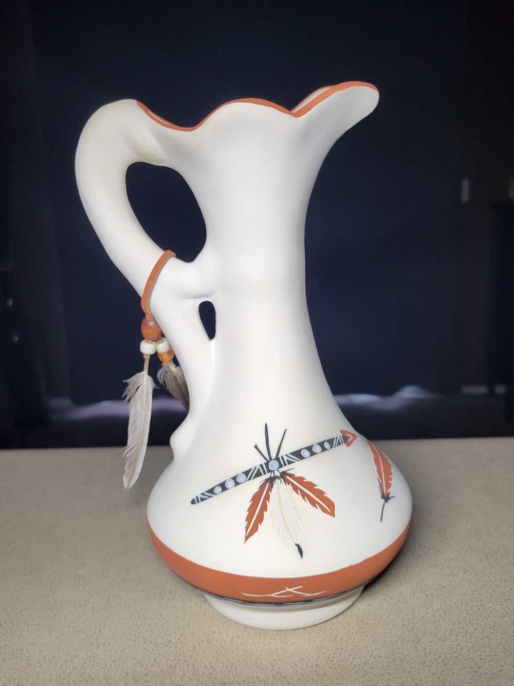 Vintage 1980s Southwestern Art Pottery Pitcher/Vase